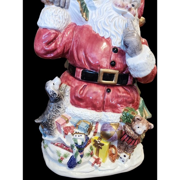 Fitz and Floyd TOYLAND SANTA COOKIE JAR 2070/106 Vintage Retired 12" Omnibus - Picture 16 of 16